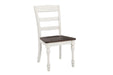 Madelyn Ladder Back Side Chairs Dark Cocoa and Coastal White (Set of 2) - De Avenue Furniture