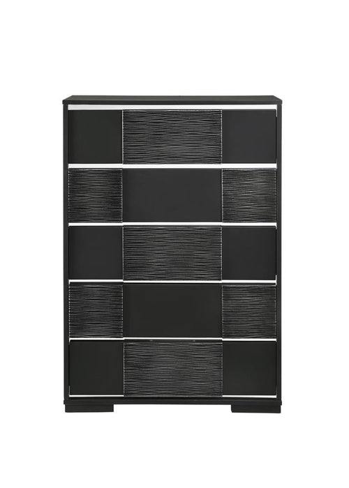 Blacktoft 5-drawer Chest Black