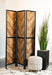 Marlene Herringbone Pattern 3-panel Screen Rustic Tobacco and Black - De Avenue Furniture