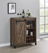 Arlington Bar Cabinet with Sliding Door Rustic Oak - De Avenue Furniture