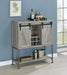 Claremont Sliding Door Bar Cabinet with Lower Shelf Grey Driftwood - De Avenue Furniture