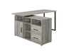 Hertford L-shape Office Desk with Storage Grey Driftwood - De Avenue Furniture