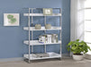 Ember 4-shelf Bookcase White High Gloss and Chrome - De Avenue Furniture