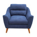 Gano Sloped Arm Upholstered Chair Navy Blue - De Avenue Furniture