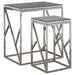 Betsy 2-piece Mirror Top Nesting Tables Silver - De Avenue Furniture