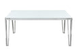 Pauline Rectangular Dining Table with Metal Leg White and Chrome - De Avenue Furniture