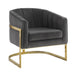 Joey Tufted Barrel Accent Chair Dark Grey and Gold - De Avenue Furniture