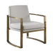 Cory Concave Metal Arm Accent Chair Cream and Bronze - De Avenue Furniture