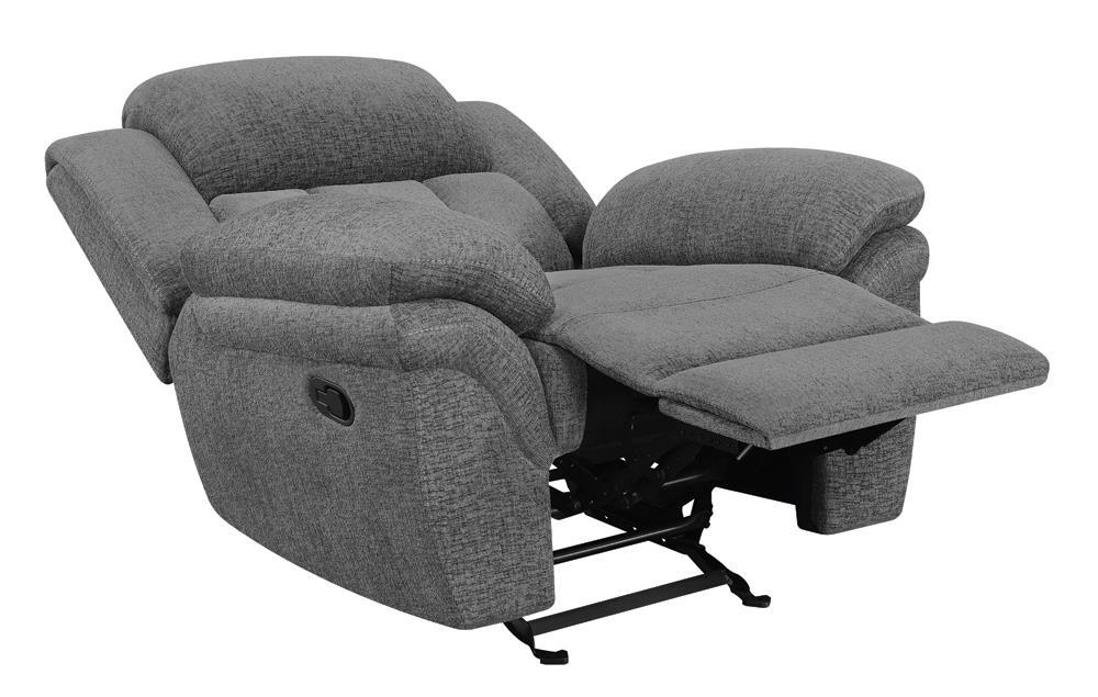 Bahrain Upholstered Glider Recliner Charcoal