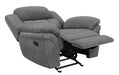 Bahrain Upholstered Glider Recliner Charcoal - De Avenue Furniture