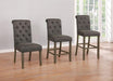 Balboa Tufted Back Bar Stools Grey and Rustic Brown (Set of 2) - De Avenue Furniture