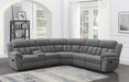 Bahrain 6-piece Upholstered Motion Sectional Charcoal - De Avenue Furniture