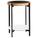Adhvik Round Accent Table with Marble Shelf Natural and Black - De Avenue Furniture
