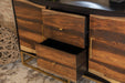 Zara 2-drawer Accent Cabinet Black Walnut and Gold - De Avenue Furniture