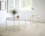 Ellison Round X-cross Coffee Table White and Gold - De Avenue Furniture