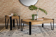 Winston Wooden Square Top End Table Natural and Matte Black - De Avenue Furniture
