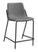 Earnest Solid Back Upholstered Counter Height Stools Grey and Black (Set of 2) - De Avenue Furniture