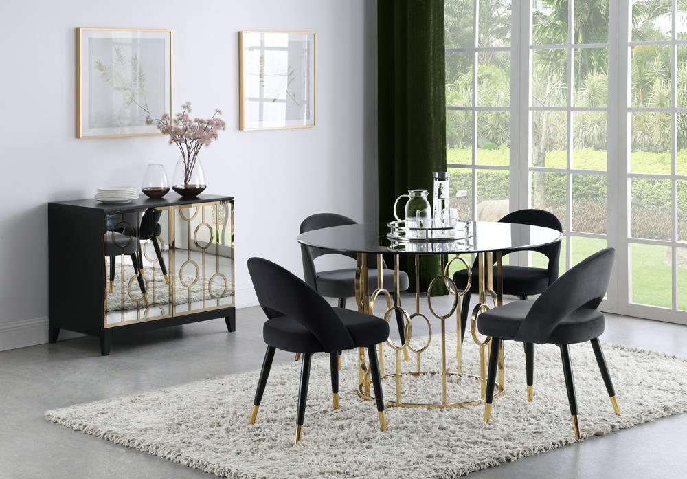 Lindsey Arched Back Upholstered Side Chairs Black (Set of 2) - De Avenue Furniture