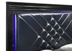 Penelope Queen Bed with LED Lighting Black and Midnight Star - De Avenue Furniture