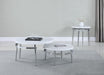 Avilla Round End Table White and Chrome - De Avenue Furniture