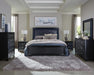 Penelope Queen Bed with LED Lighting Black and Midnight Star - De Avenue Furniture
