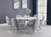 Abby Round Dining Table with Lazy Susan White and Chrome - De Avenue Furniture