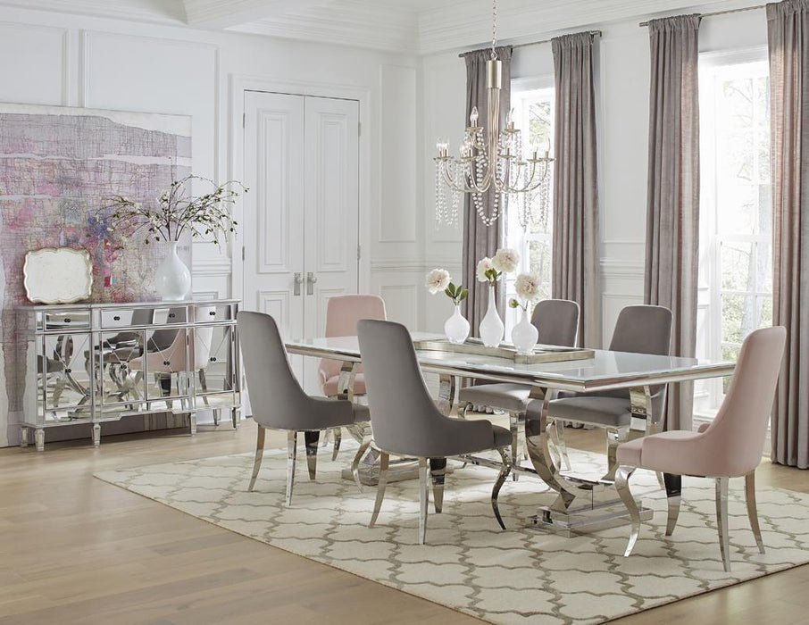 Antoine Upholstered Demi Arm Dining Side Chairs (Set of 2) - De Avenue Furniture