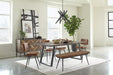 Misty Cushion Side Bench Camel and Black - De Avenue Furniture