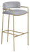 Comstock Upholstered Low Back Stool Grey and Gold - De Avenue Furniture