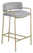 Comstock Upholstered Low Back Stool Grey and Gold - De Avenue Furniture