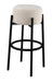 Leonard Upholstered Backless Round Stools White and Black (Set of 2) - De Avenue Furniture