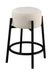 Leonard Upholstered Backless Round Stools White and Black (Set of 2) - De Avenue Furniture
