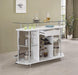 Gideon Crescent Shaped Glass Top Bar Unit with Drawer - De Avenue Furniture