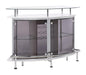 Gideon Crescent Shaped Glass Top Bar Unit with Drawer - De Avenue Furniture