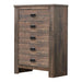 Frederick 5-drawer Chest Weathered Oak - De Avenue Furniture