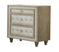 Antonella 3-drawer Upholstered Nightstand Ivory and Camel - De Avenue Furniture