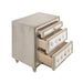 Antonella 3-drawer Upholstered Nightstand Ivory and Camel - De Avenue Furniture