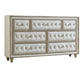 Antonella 7-drawer Upholstered Dresser Ivory and Camel - De Avenue Furniture