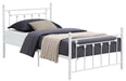 Canon Full Metal Slatted Headboard Platform Bed - White - De Avenue Furniture