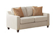 Christine Upholstered Cushion Back Loveseat Beige - De Avenue Furniture