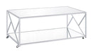 Provins 3-piece Occasional Table Set Clear Mirror and Chrome - De Avenue Furniture