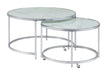 Lynn 2-piece Round Nesting Table White and Chrome - De Avenue Furniture