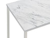 Leona Coffee Table with Casters White and Satin Nickel - De Avenue Furniture