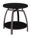 Dacre Round End Table Dark Grey and Black Nickel - De Avenue Furniture