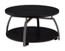 Dacre Round Coffee Table Dark Grey and Black Nickel - De Avenue Furniture
