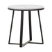 Hugo Metal Base Round End Table White and Matte Black - De Avenue Furniture