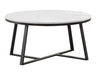Hugo Round Coffee Table White and Matte Black - De Avenue Furniture