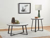Hugo Metal Base Round End Table White and Matte Black - De Avenue Furniture