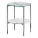 Cadee Round Glass Top End Table Clear and Chrome - De Avenue Furniture