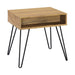 Fanning Square End Table with Open Compartment Golden Oak and Black - De Avenue Furniture